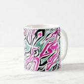 Naadloos abstract zebra leer modern zwart koffiemok (Voorkant rechts)