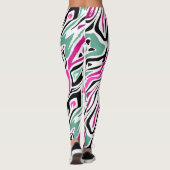 Naadloos abstract zebra leer modern zwart leggings (Achterkant)