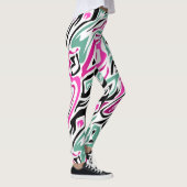 Naadloos abstract zebra leer modern zwart leggings (Rechts)