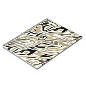 Naadloos abstract zebra leer modern zwart notitieboek (Linkerzijde)