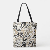 Naadloos abstract zebra leer modern zwart tote bag (Achterkant)