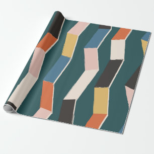 naadloos abstract zigzag, met de hand geschilderd cadeaupapier