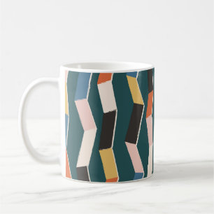 naadloos abstract zigzag, met de hand geschilderd koffiemok