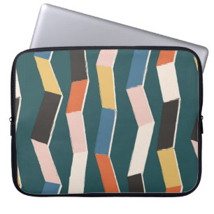 naadloos abstract zigzag, met de hand geschilderd laptop sleeve