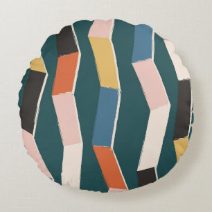 naadloos abstract zigzag, met de hand geschilderd rond kussen