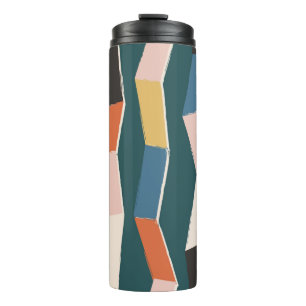 naadloos abstract zigzag, met de hand geschilderd thermosbeker
