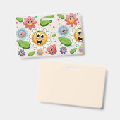 Naadloos achtergrondontwerp met kleurrijke bloemen badge (Front & Back)