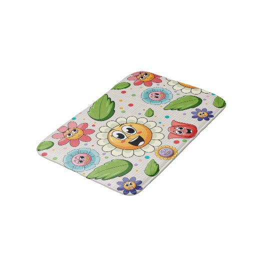 Naadloos achtergrondontwerp met kleurrijke bloemen badmat (Gekanteld)