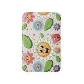 Naadloos achtergrondontwerp met kleurrijke bloemen badmat (Voorkant Verticaal)