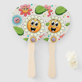 Naadloos achtergrondontwerp met kleurrijke bloemen handwaaier (Voorkant en achterkant)