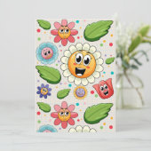 Naadloos achtergrondontwerp met kleurrijke bloemen kaart (Staand voorkant)