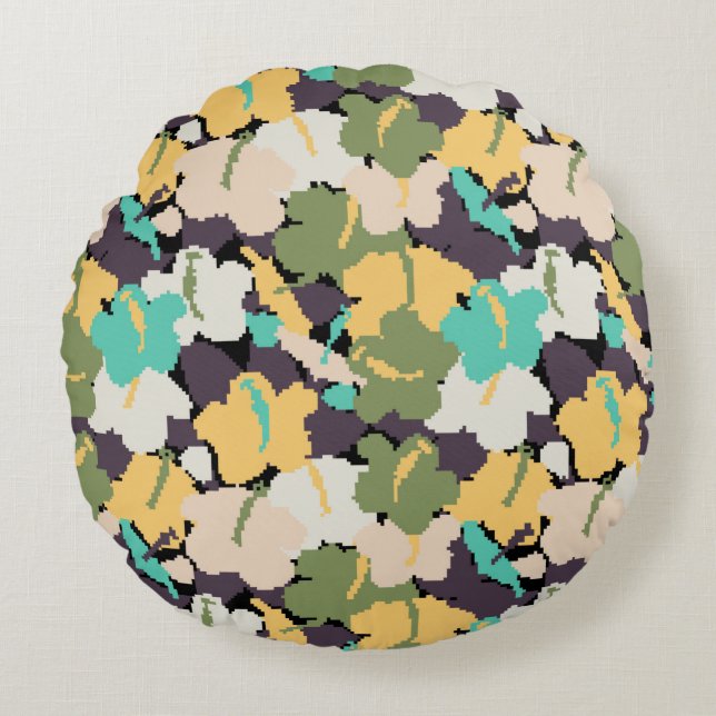  naadloos achtergrondpatroon met gestileerde vormg rond kussen (Voorkant)