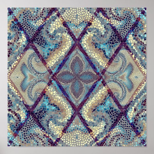 Naadloos achtergrondpatroon. Mozaïekkunstpatroon Poster (Voorkant)