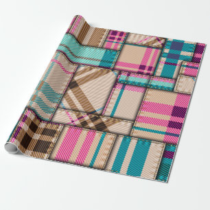 Naadloos achtergrondpatroon. Patchwerkpatroon met Cadeaupapier