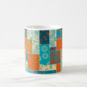 Naadloos achtergrondpatroon. Patchwork patroon in Koffiemok (Center)