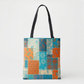Naadloos achtergrondpatroon. Patchwork patroon in Tote Bag (Voorkant)