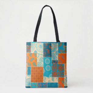 Naadloos achtergrondpatroon. Patchwork patroon in Tote Bag