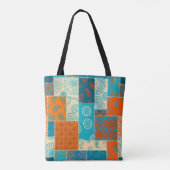 Naadloos achtergrondpatroon. Patchwork patroon in Tote Bag (Achterkant)