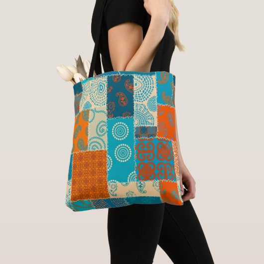 Naadloos achtergrondpatroon. Patchwork patroon in Tote Bag (Dichtbij)