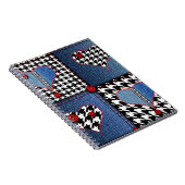 Naadloos achtergrondpatroon. Patchwork van denim f Notitieboek (Rechterzijde)