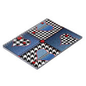 Naadloos achtergrondpatroon. Patchwork van denim f Notitieboek (Linkerzijde)