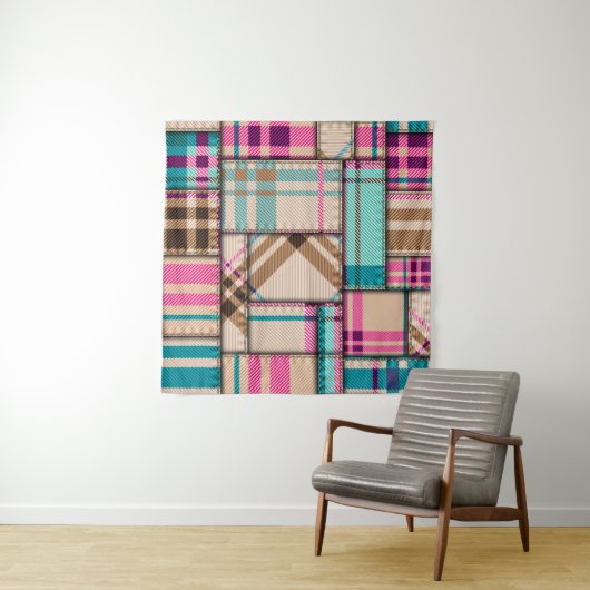 Naadloos achtergrondpatroon. Patchworkpatroon met Wandkleed (In Situ (horizontaal))