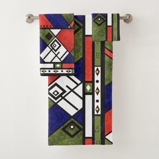 Naadloos afrikaans ethnos traditioneel textuurpatr bad handdoek (Insitu)