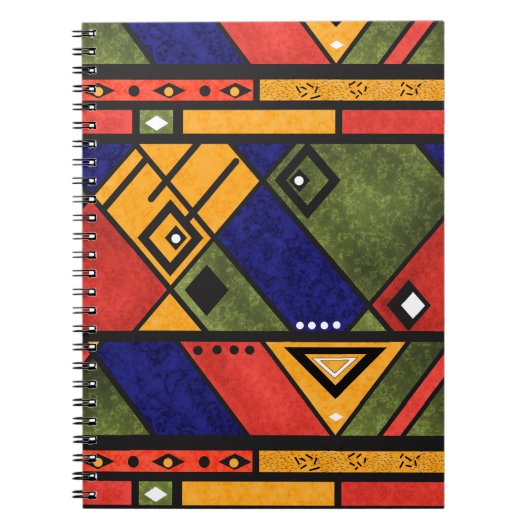 Naadloos afrikaans ethnos traditioneel textuurpatr notitieboek (Voorkant)