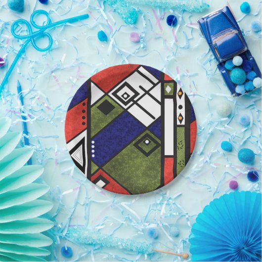 Naadloos afrikaans ethnos traditioneel textuurpatr papieren bordje (Feest)