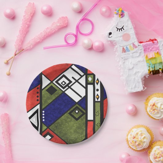 Naadloos afrikaans ethnos traditioneel textuurpatr papieren bordje (Feest)