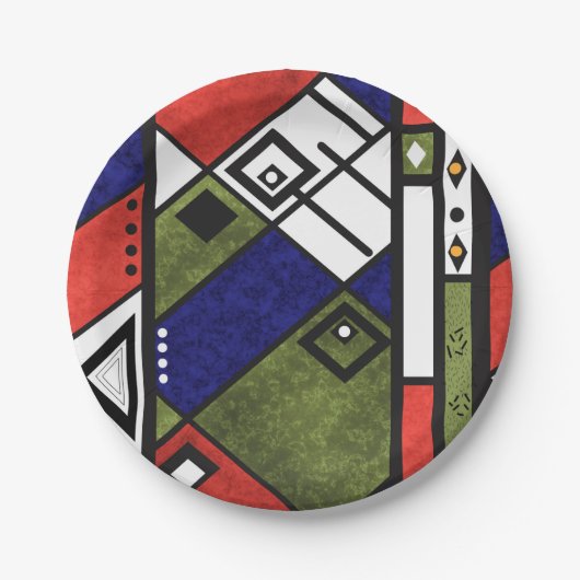 Naadloos afrikaans ethnos traditioneel textuurpatr papieren bordje (Voorkant)