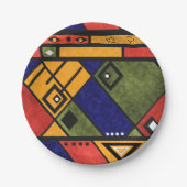 Naadloos afrikaans ethnos traditioneel textuurpatr papieren bordje (Voorkant)