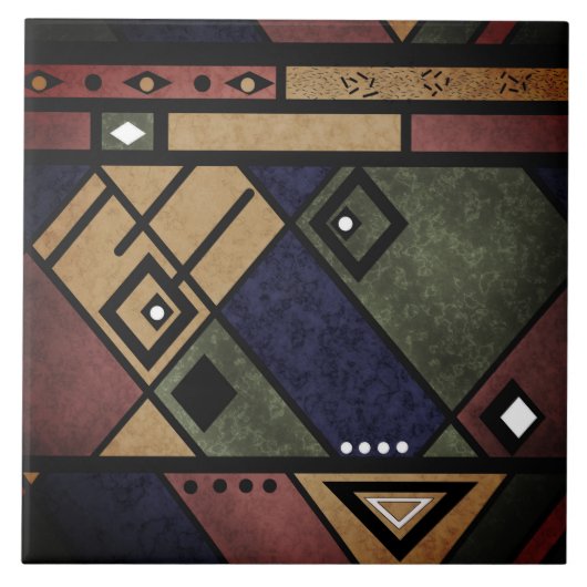 Naadloos afrikaans ethnos traditioneel textuurpatr tegeltje (Voorkant)