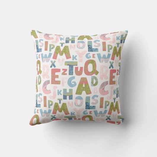 Naadloos  Alfabet Pattern Sierkussen (Achterkant)