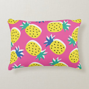 naadloos anananasappelfruitgekleurd kleurpatroon. accent kussen