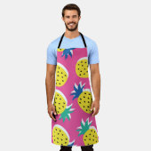 naadloos anananasappelfruitgekleurd kleurpatroon.  schort (Gedragen)