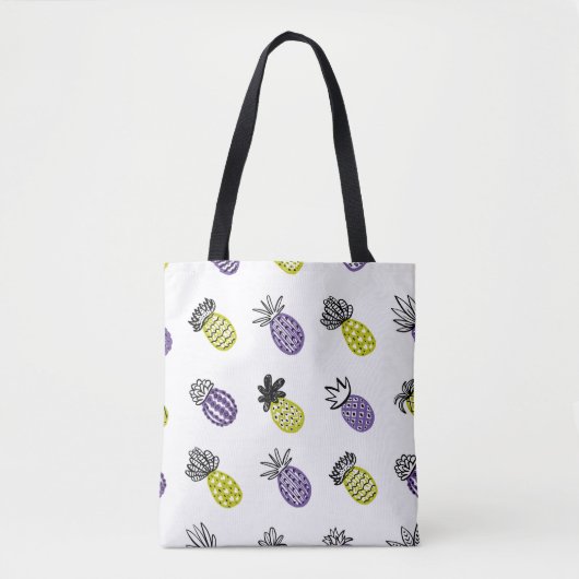 Naadloos anananassenpatroon tote bag (Voorkant)