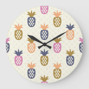Naadloos ananas patroonontwerp grote klok