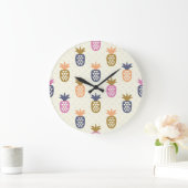 Naadloos ananas patroonontwerp grote klok (Huis)