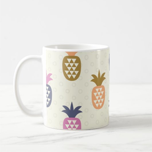 Naadloos ananas patroonontwerp koffiemok (Links)