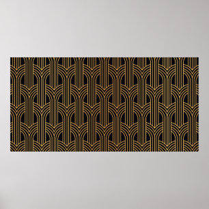 Naadloos Art Deco Pattern.  geometrisch minimum Poster