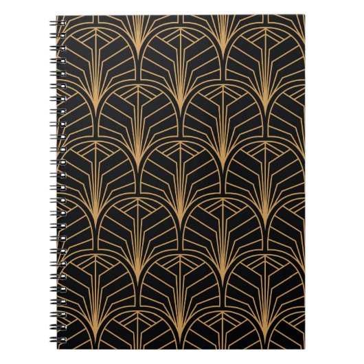 Naadloos Art Deco Pattern.  minimalistische ba Notitieboek (Voorkant)