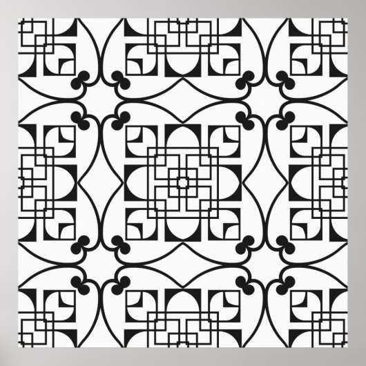 Naadloos Art Deco Pattern. minimalistische ba Poster (Voorkant)