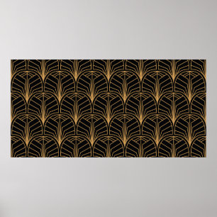 Naadloos Art Deco Pattern.  minimalistische ba Poster