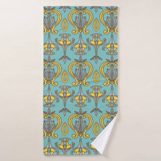naadloos Art Nouveau Pattern. wand Badhanddoek (Badhanddoek)