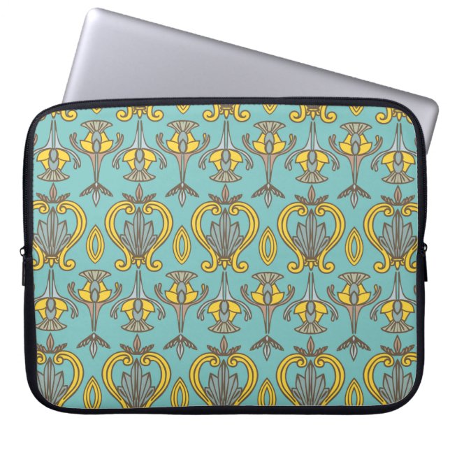  naadloos Art Nouveau Pattern.  wand Laptop Sleeve (Voorkant)
