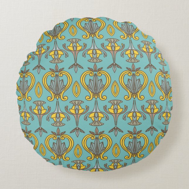  naadloos Art Nouveau Pattern.  wand Rond Kussen (Voorkant)
