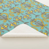  naadloos Art Nouveau Pattern.  wand Sherpa Deken (3/4)