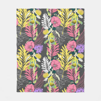 Naadloos artistiek bloempatroon, mooie tropische k fleece deken