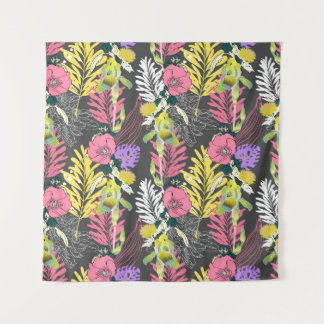 Naadloos artistiek bloempatroon, mooie tropische k wandkleed